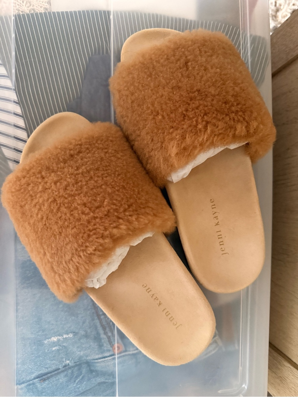 NWT Jenni Kayne Shearling Slide Sandals Natural 39